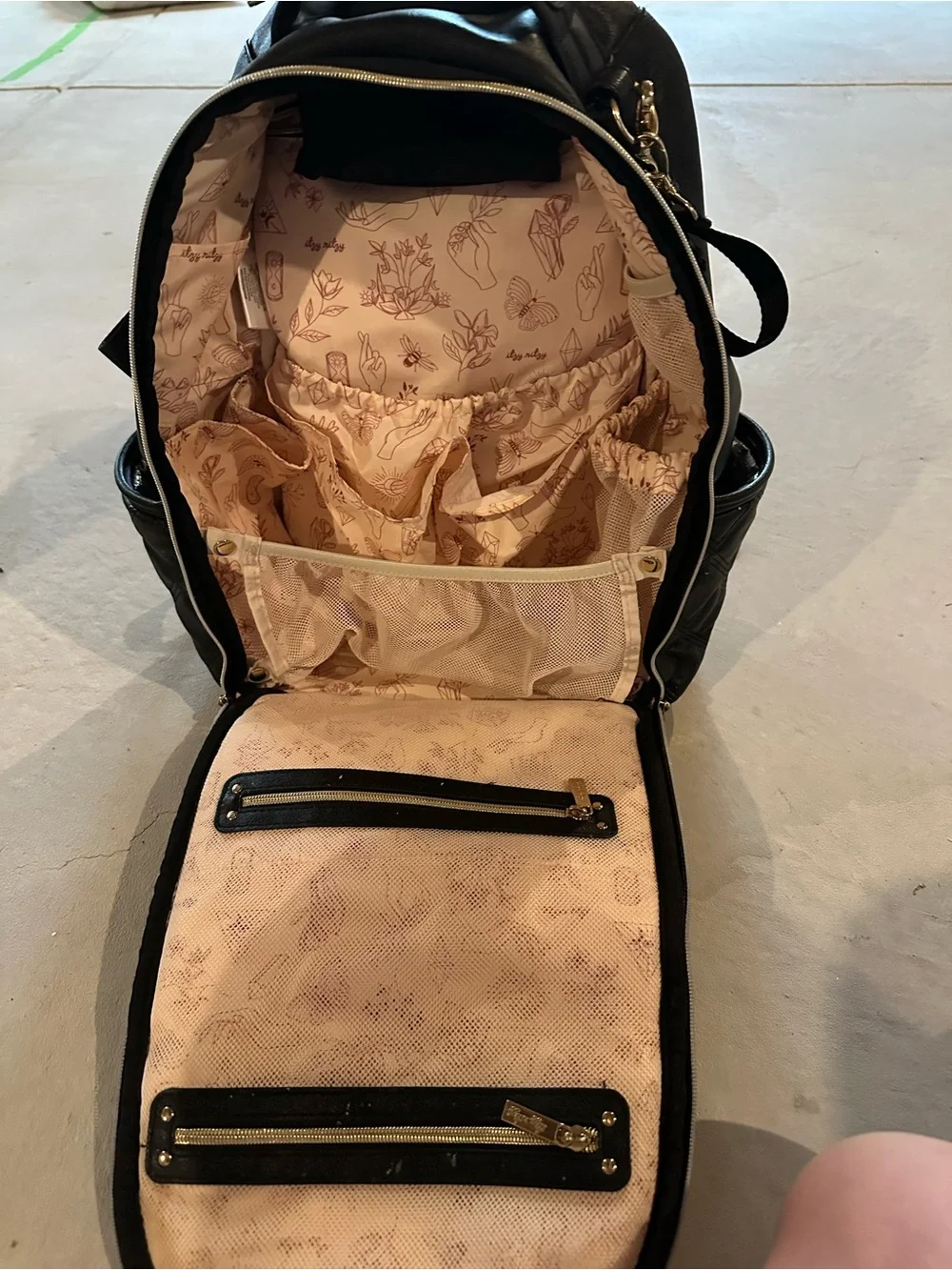 Itzy Ritzy Backpack Diaper Bag with Gold Trim
